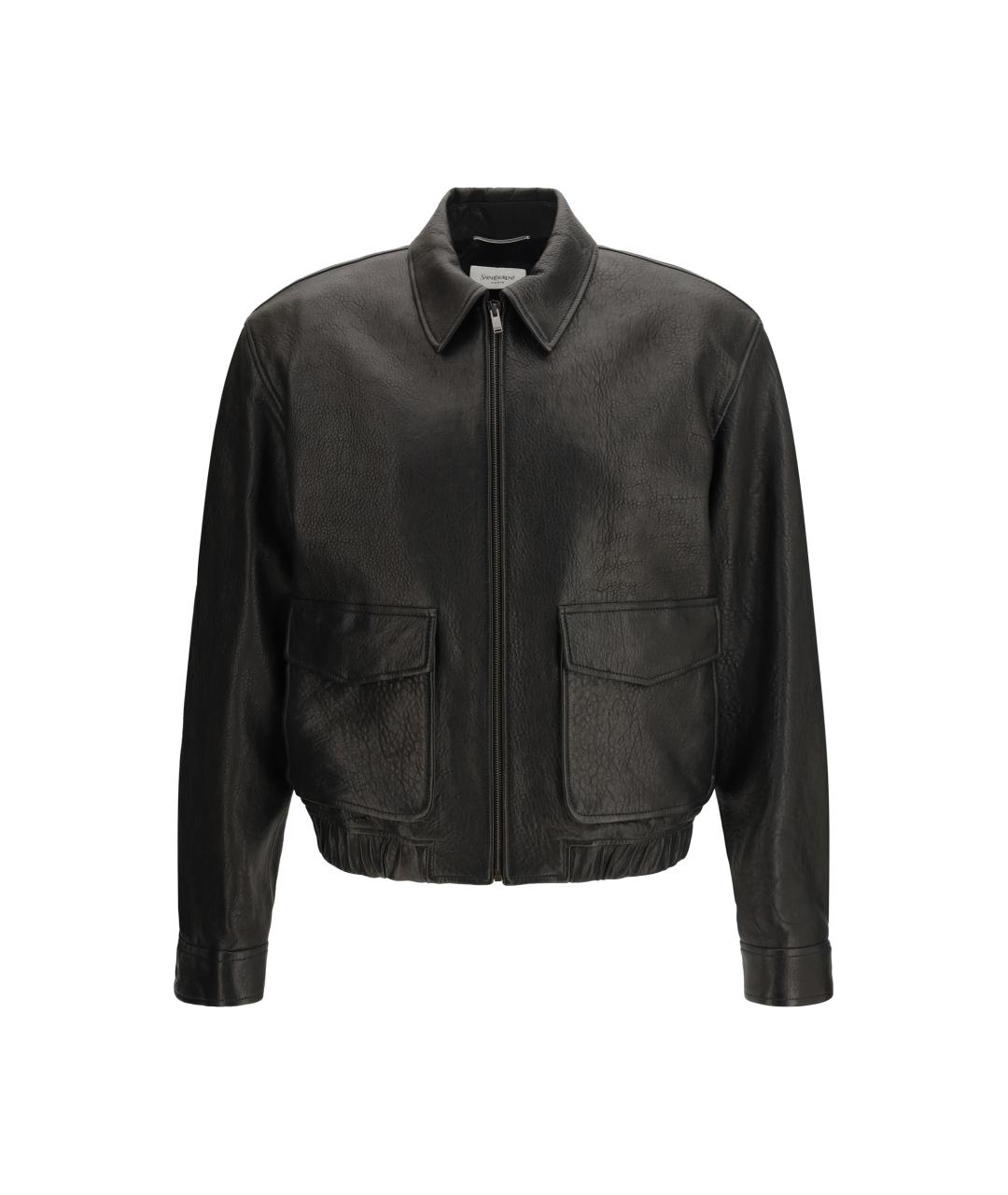 SAINT LAURENT Черная кожаная куртка, фото 1