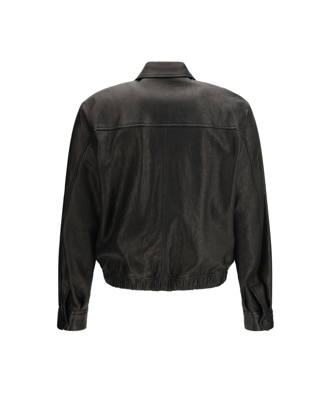 SAINT LAURENT Черная кожаная куртка, фото 2