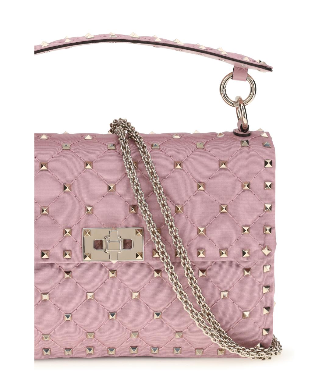 VALENTINO Розовая кожаная сумка через плечо, фото 4