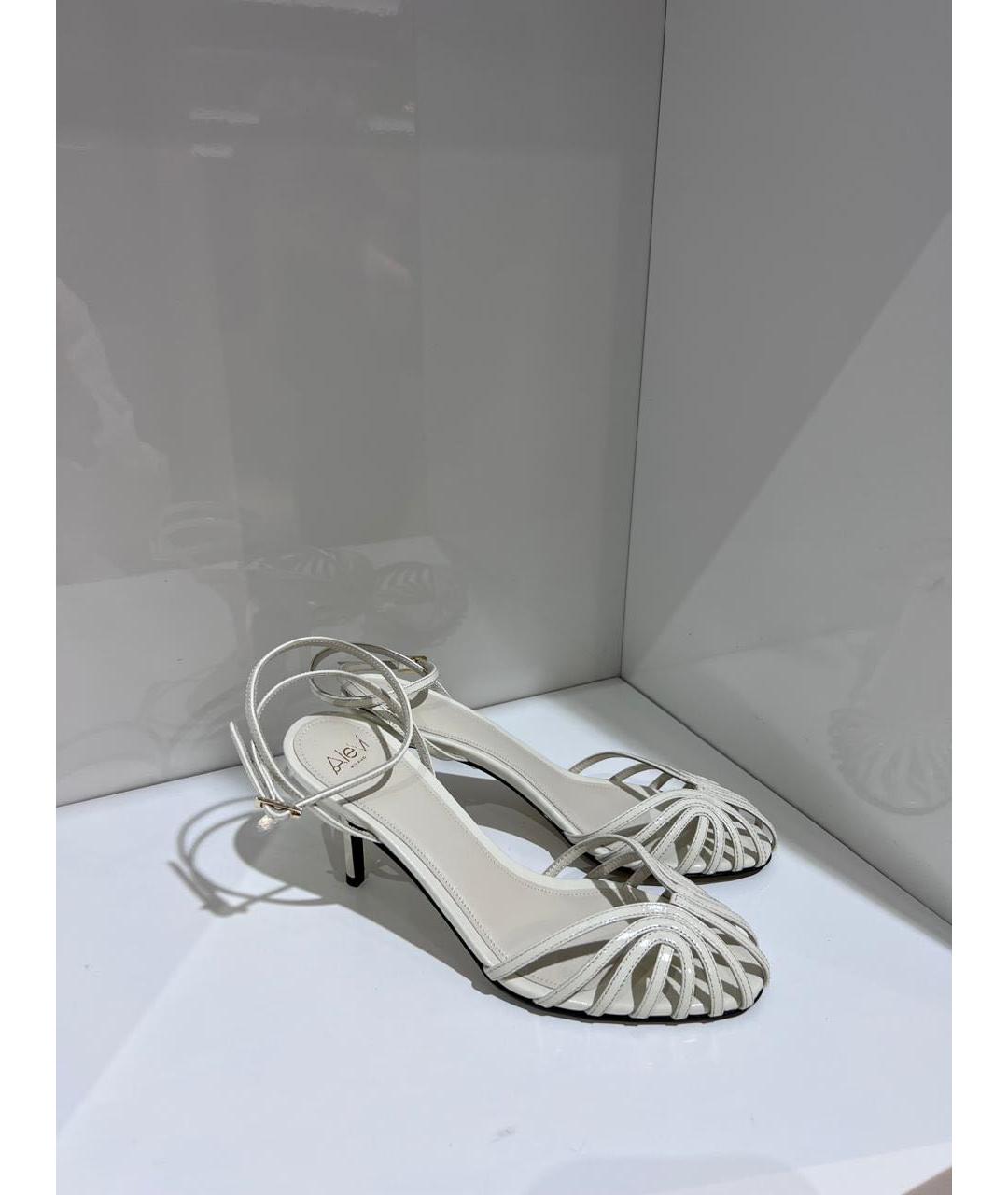 ALEVI Белые кожаные босоножки, фото 2