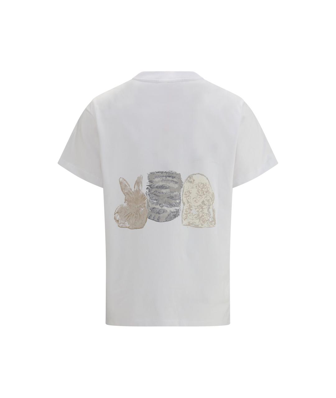 GANNI Белая хлопковая футболка, фото 2