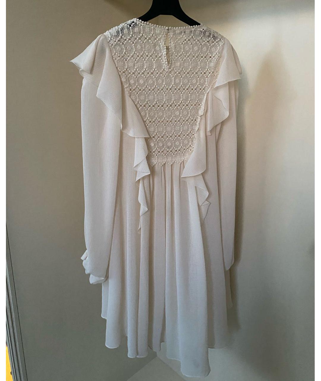 PHILOSOPHY DI LORENZO SERAFINI Белое полиэстеровое повседневное платье, фото 7