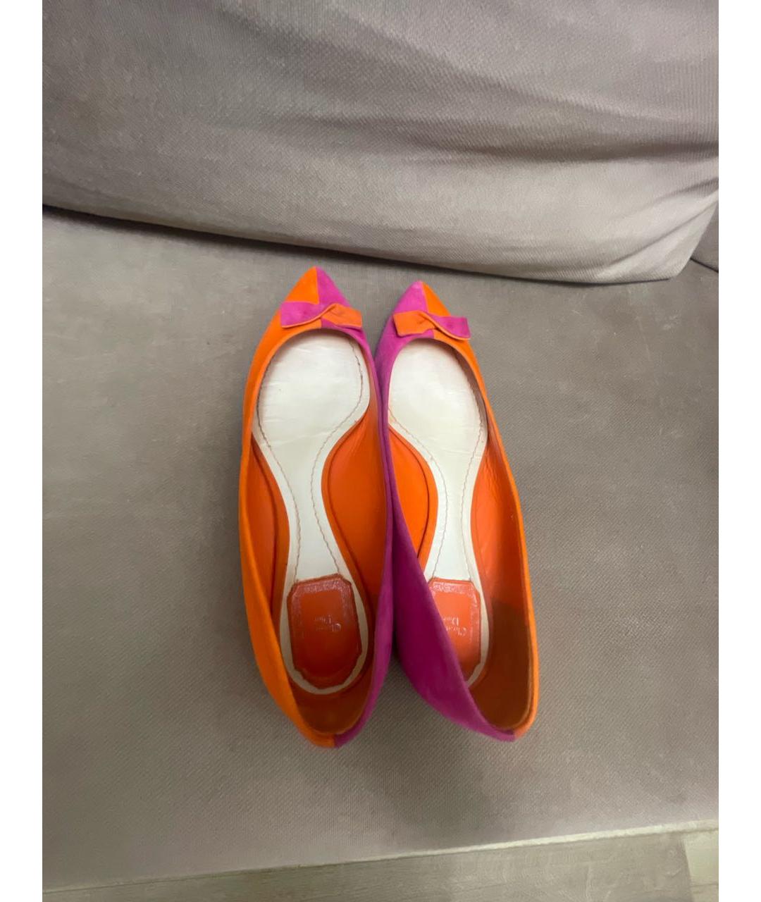 CHRISTIAN DIOR Мульти замшевые балетки, фото 3