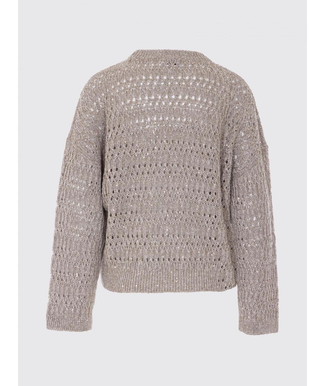 BRUNELLO CUCINELLI Серый льняной джемпер / свитер, фото 3