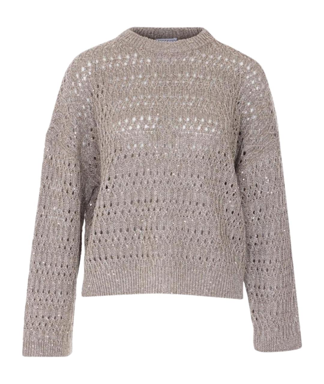 BRUNELLO CUCINELLI Серый льняной джемпер / свитер, фото 1