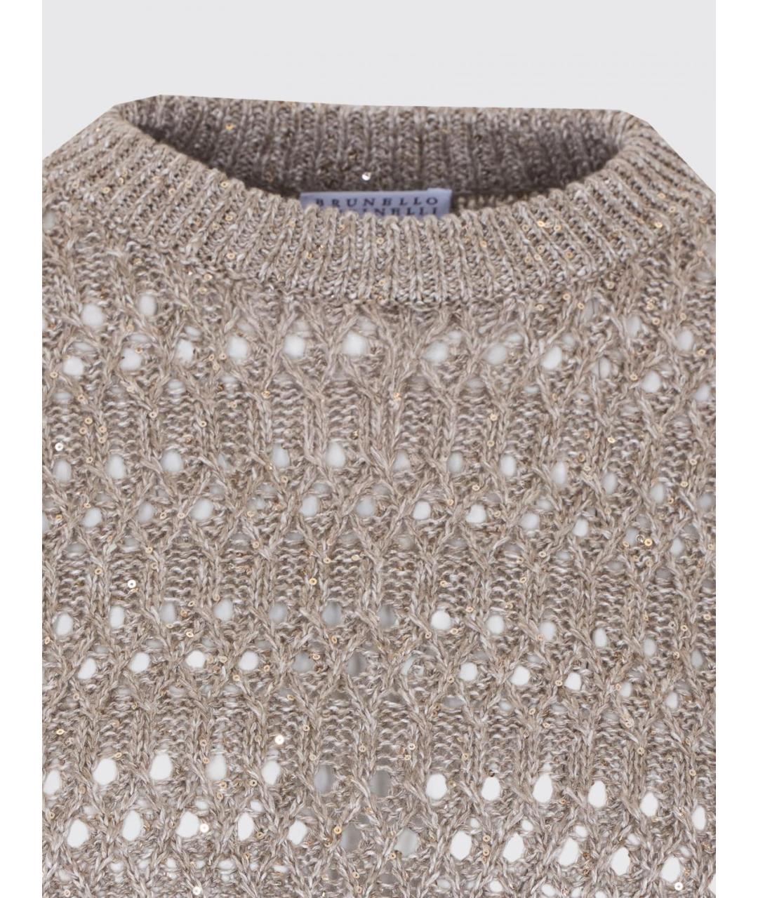 BRUNELLO CUCINELLI Серый льняной джемпер / свитер, фото 4