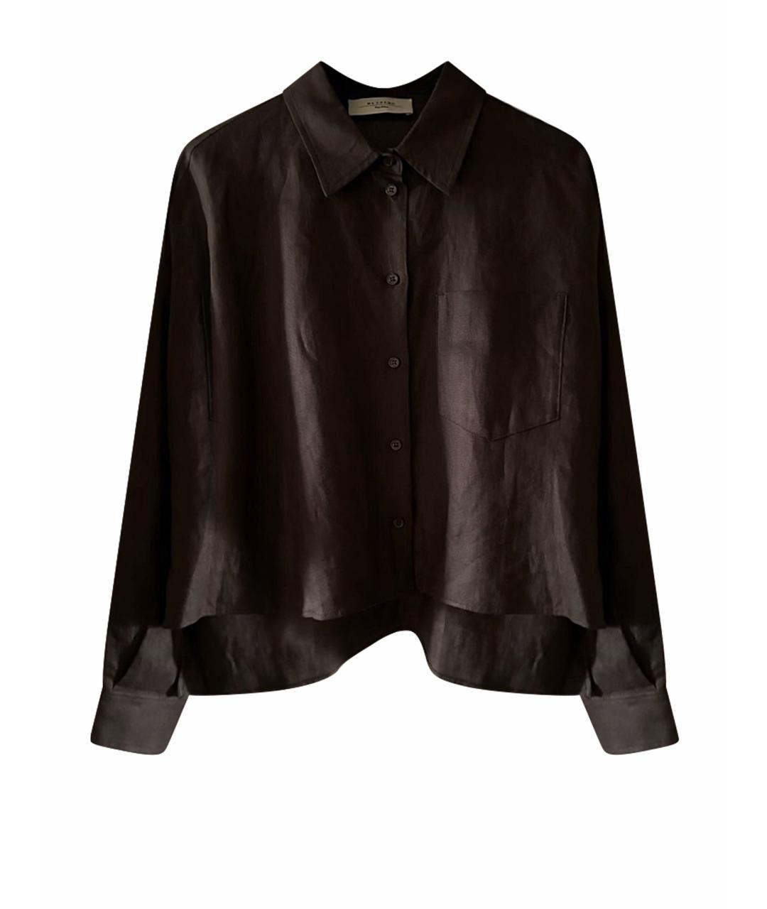 WEEKEND MAX MARA Коричневый льняной костюм с брюками, фото 1