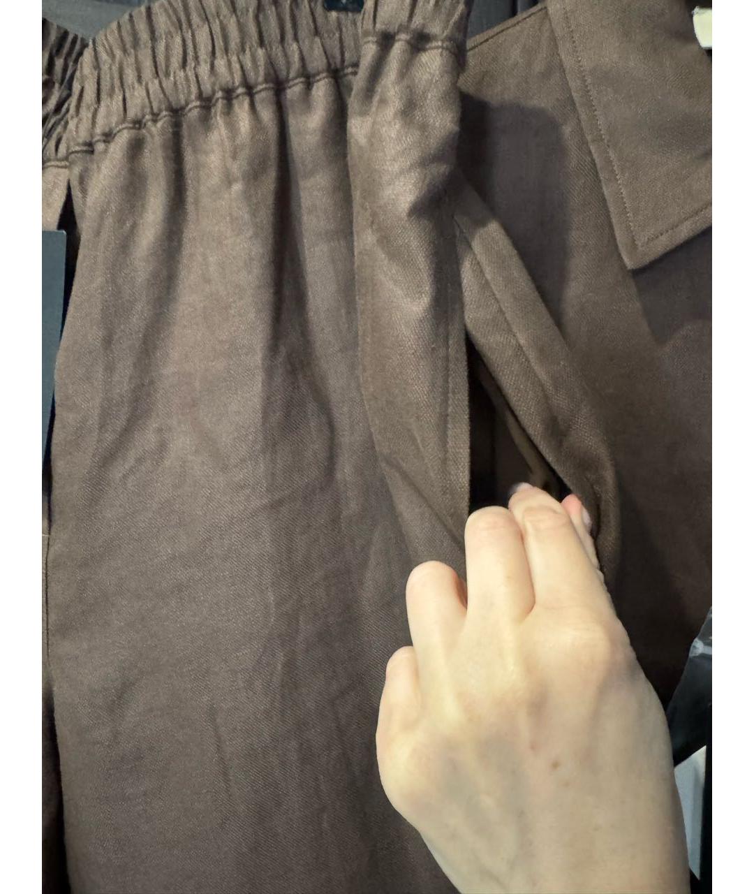 WEEKEND MAX MARA Коричневый льняной костюм с брюками, фото 3