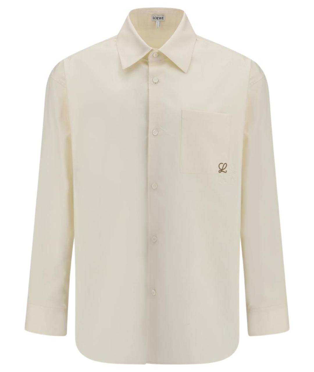 LOEWE Бежевая хлопковая классическая рубашка, фото 1