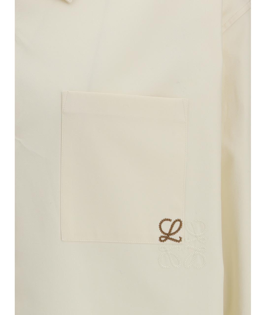 LOEWE Бежевая хлопковая классическая рубашка, фото 3