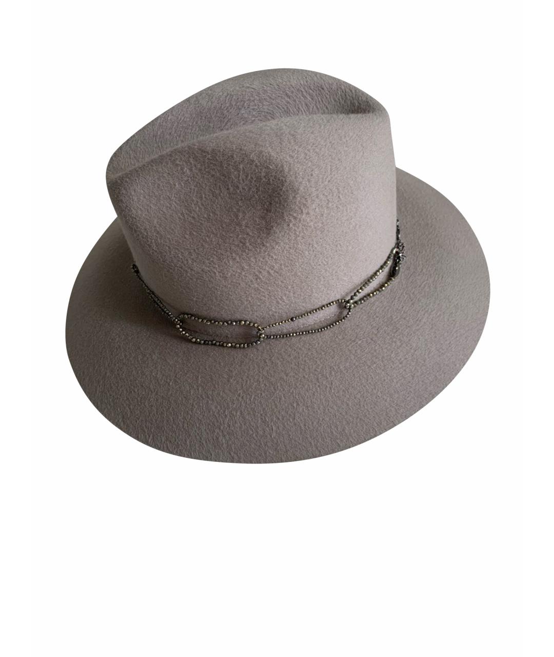 BRUNELLO CUCINELLI Бежевая кашемировая шляпа, фото 1