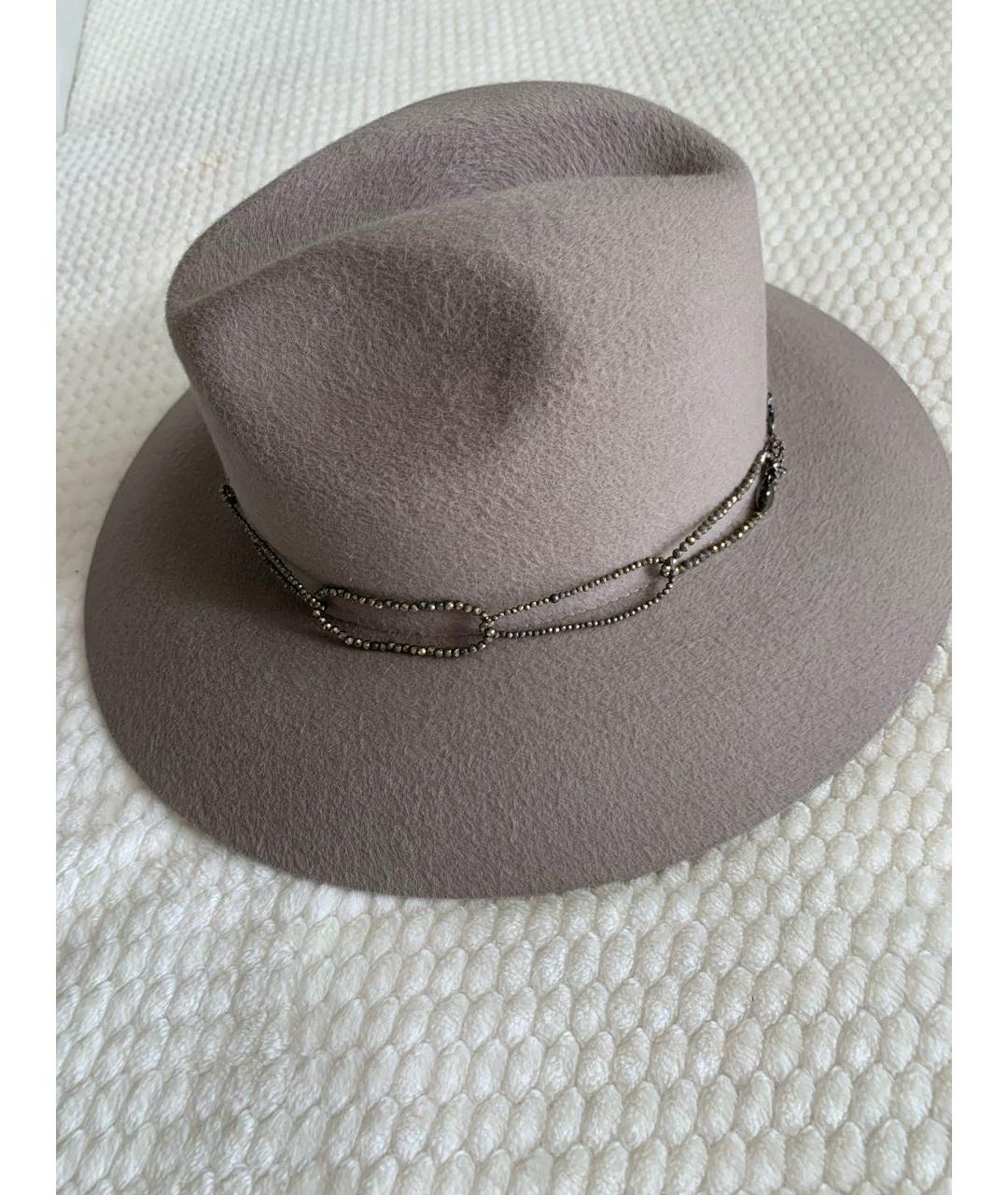 BRUNELLO CUCINELLI Бежевая кашемировая шляпа, фото 2