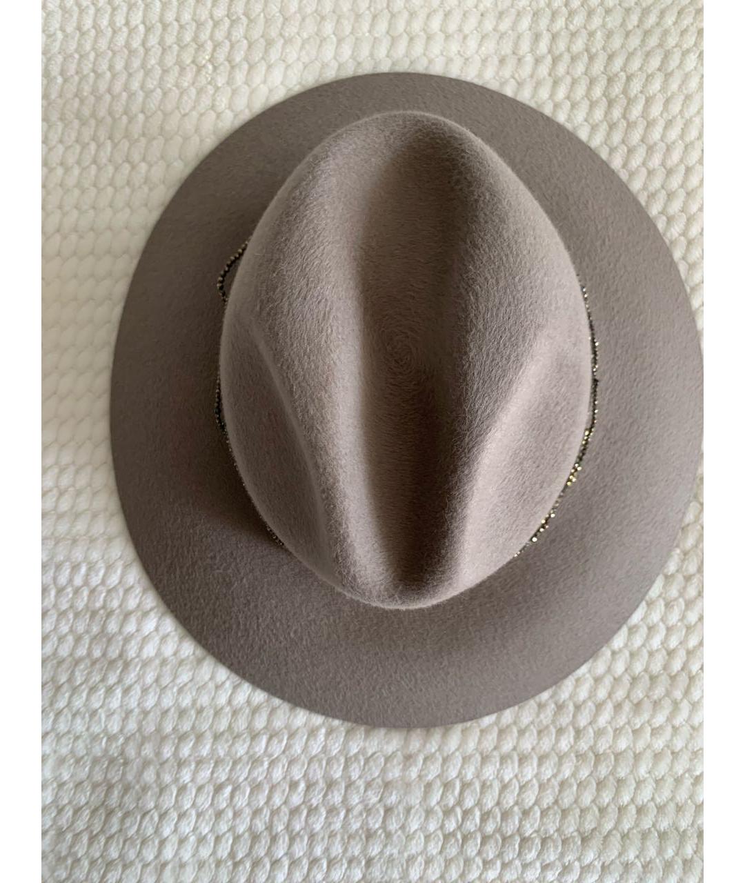 BRUNELLO CUCINELLI Бежевая кашемировая шляпа, фото 5