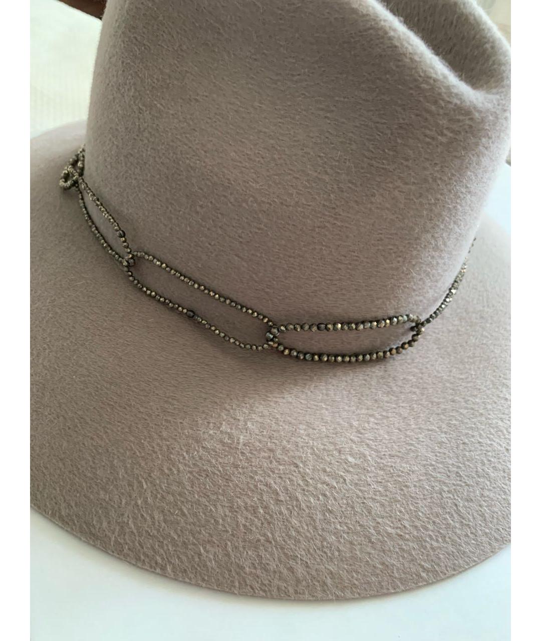 BRUNELLO CUCINELLI Бежевая кашемировая шляпа, фото 4