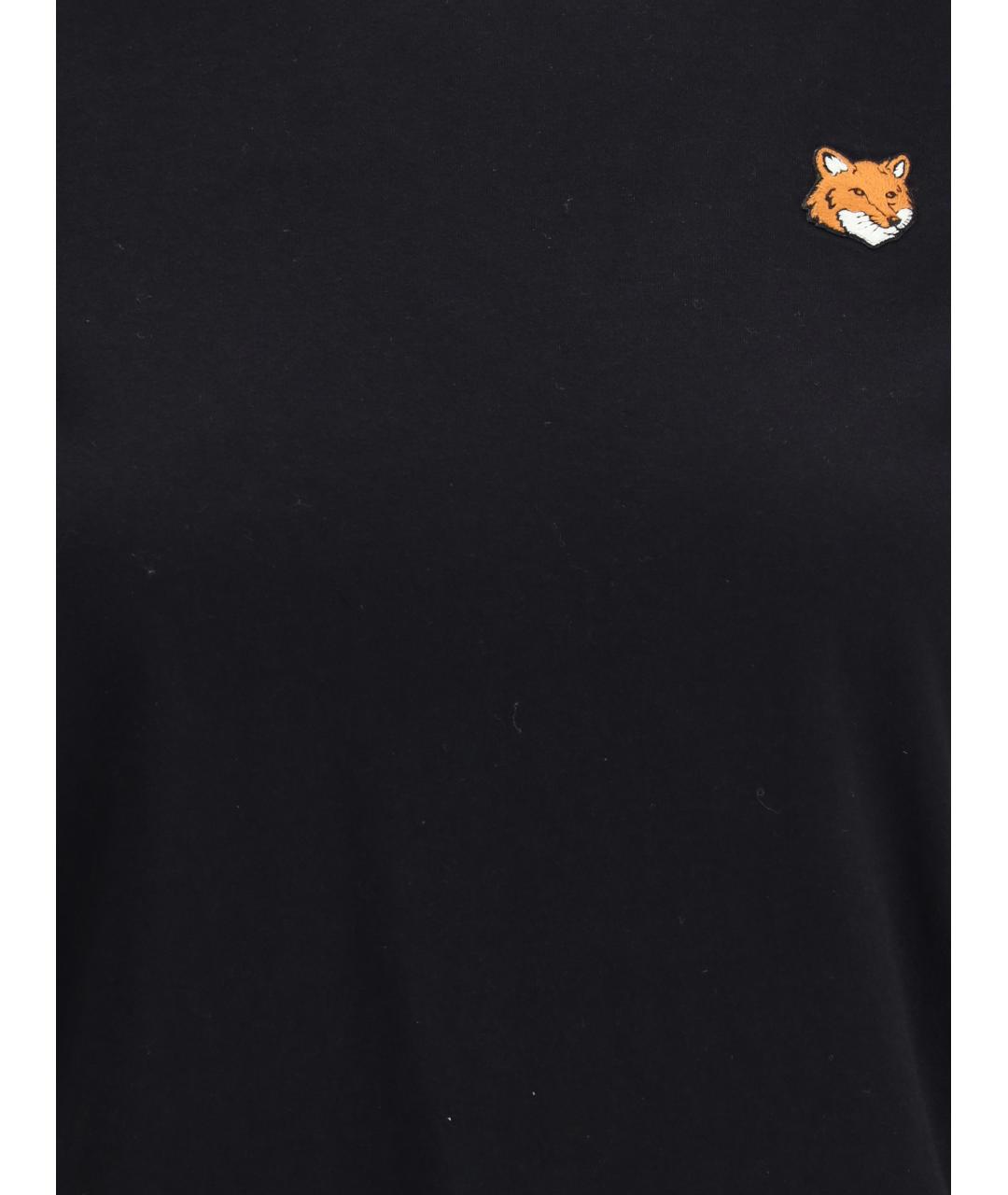 MAISON KITSUNE Черная хлопковая футболка, фото 3