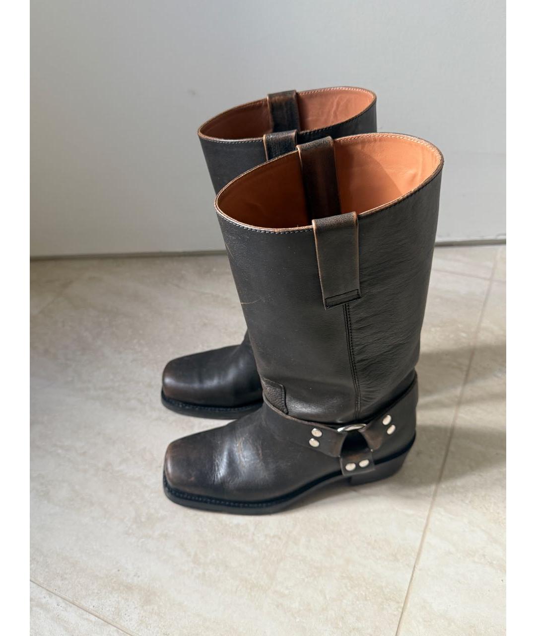 PARIS TEXAS Коричневые кожаные полусапоги, фото 3