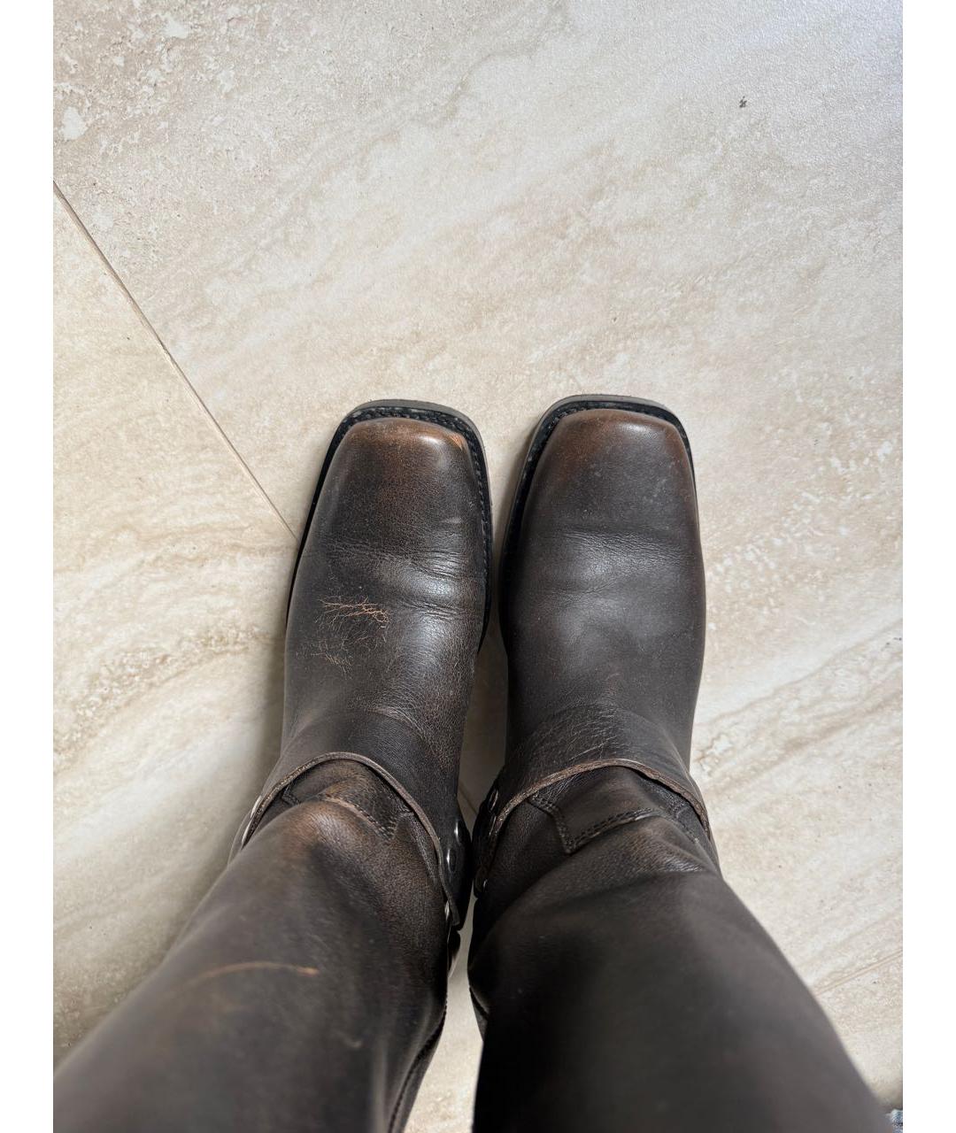 PARIS TEXAS Коричневые кожаные полусапоги, фото 2