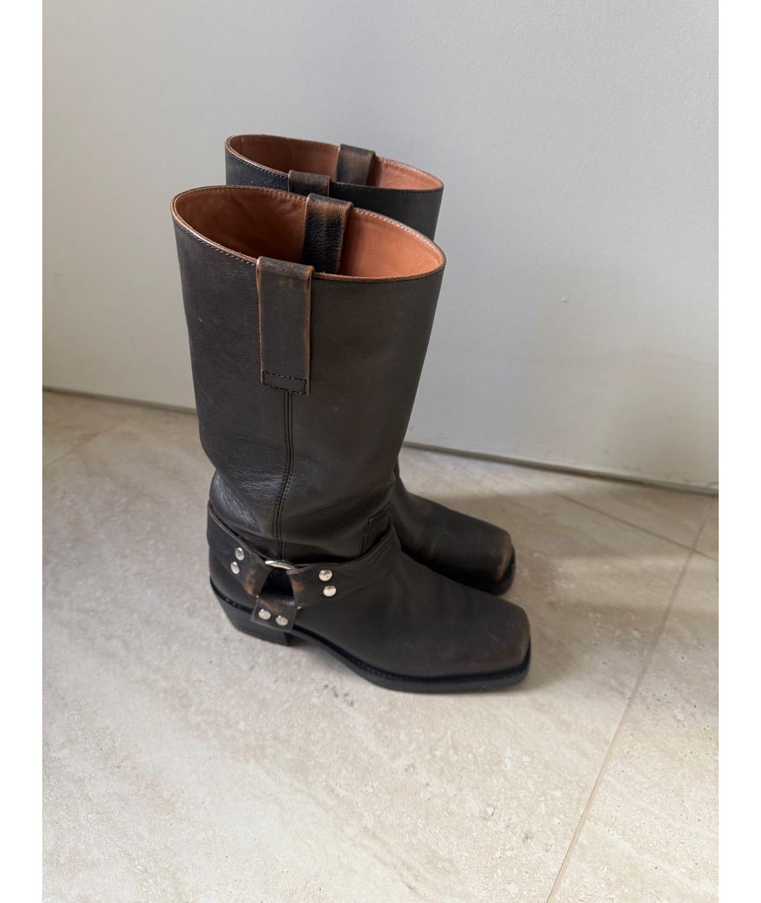 PARIS TEXAS Коричневые кожаные полусапоги, фото 5