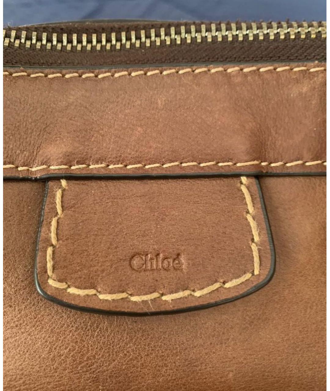 CHLOE Коричневая кожаная сумка тоут, фото 4