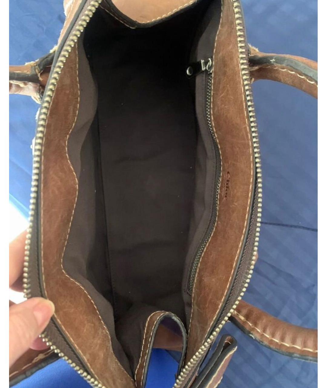 CHLOE Коричневая кожаная сумка тоут, фото 2