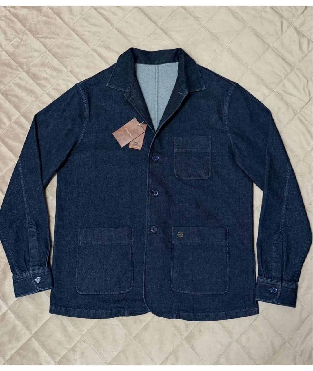 STEFANO RICCI Темно-синий пиджак, фото 2