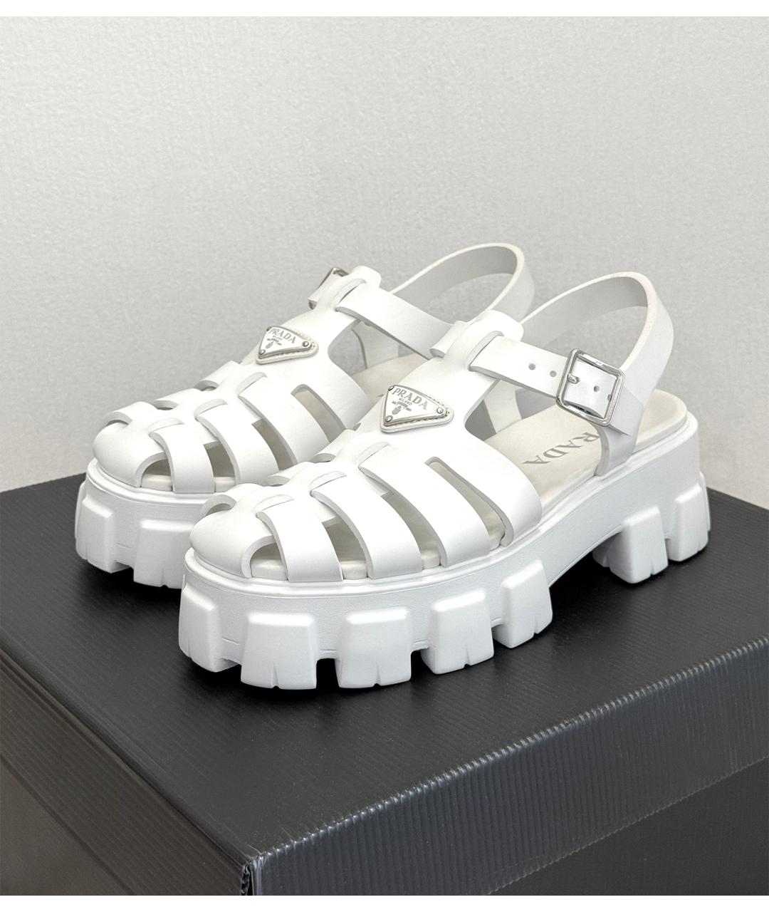 PRADA Белые босоножки, фото 9