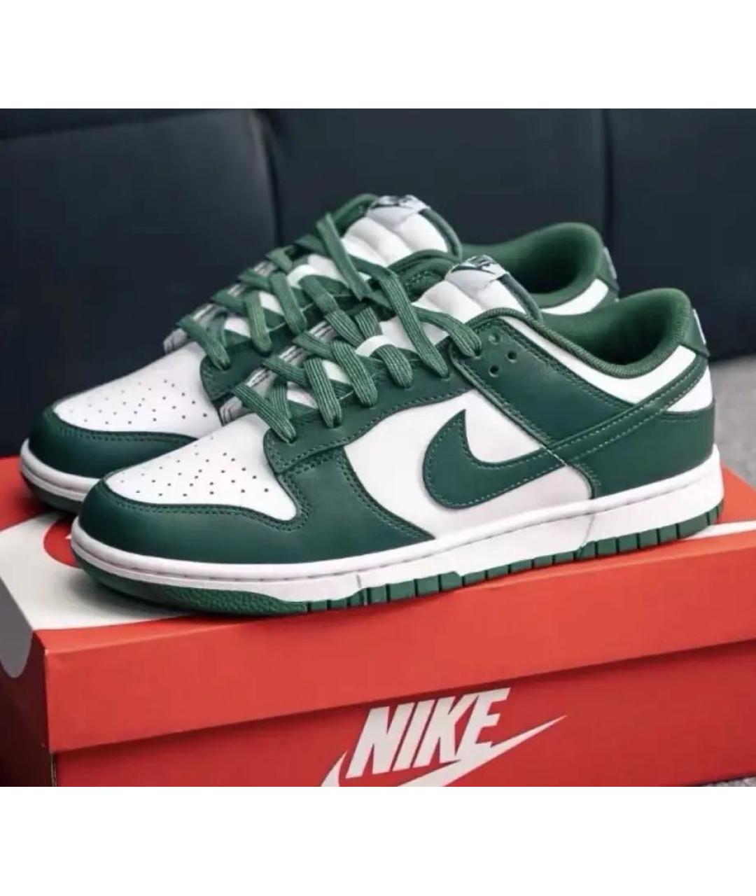 NIKE Зеленые кожаные кроссовки, фото 4