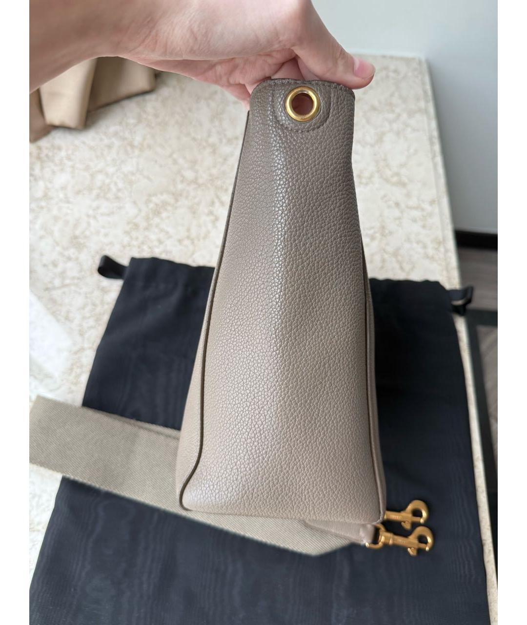 CELINE Бежевая кожаная сумка через плечо, фото 5