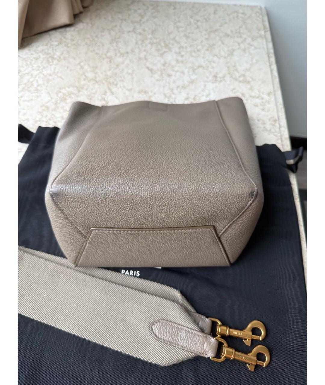 CELINE Бежевая кожаная сумка через плечо, фото 8