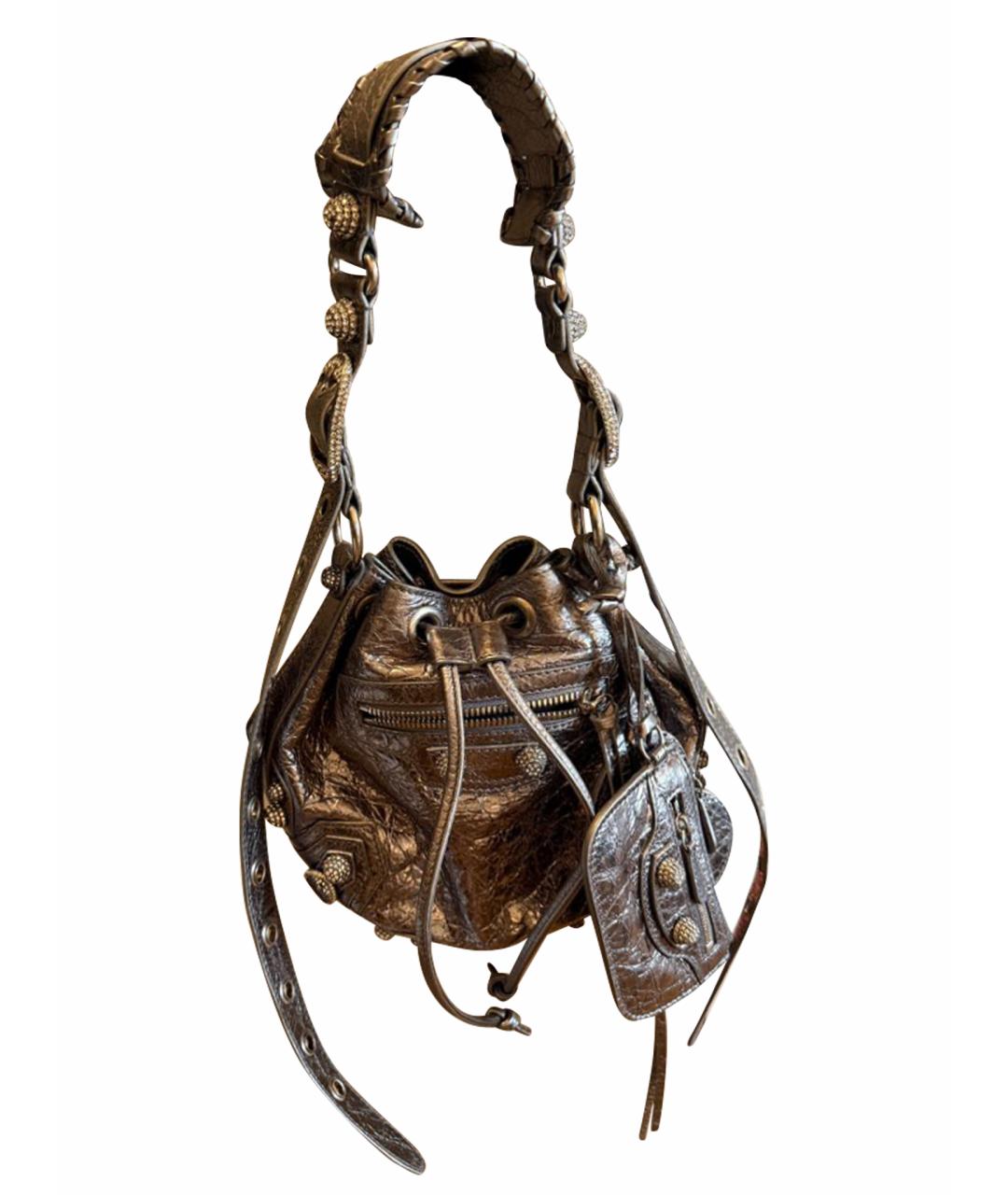 BALENCIAGA Серебряная кожаная сумка через плечо, фото 1