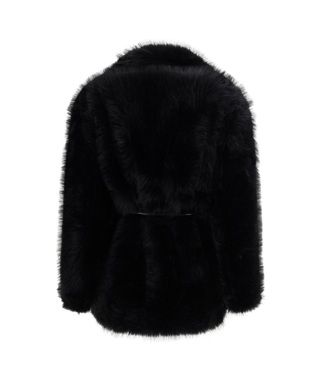 SPORTMAX Черная полиэстеровая шуба, фото 2