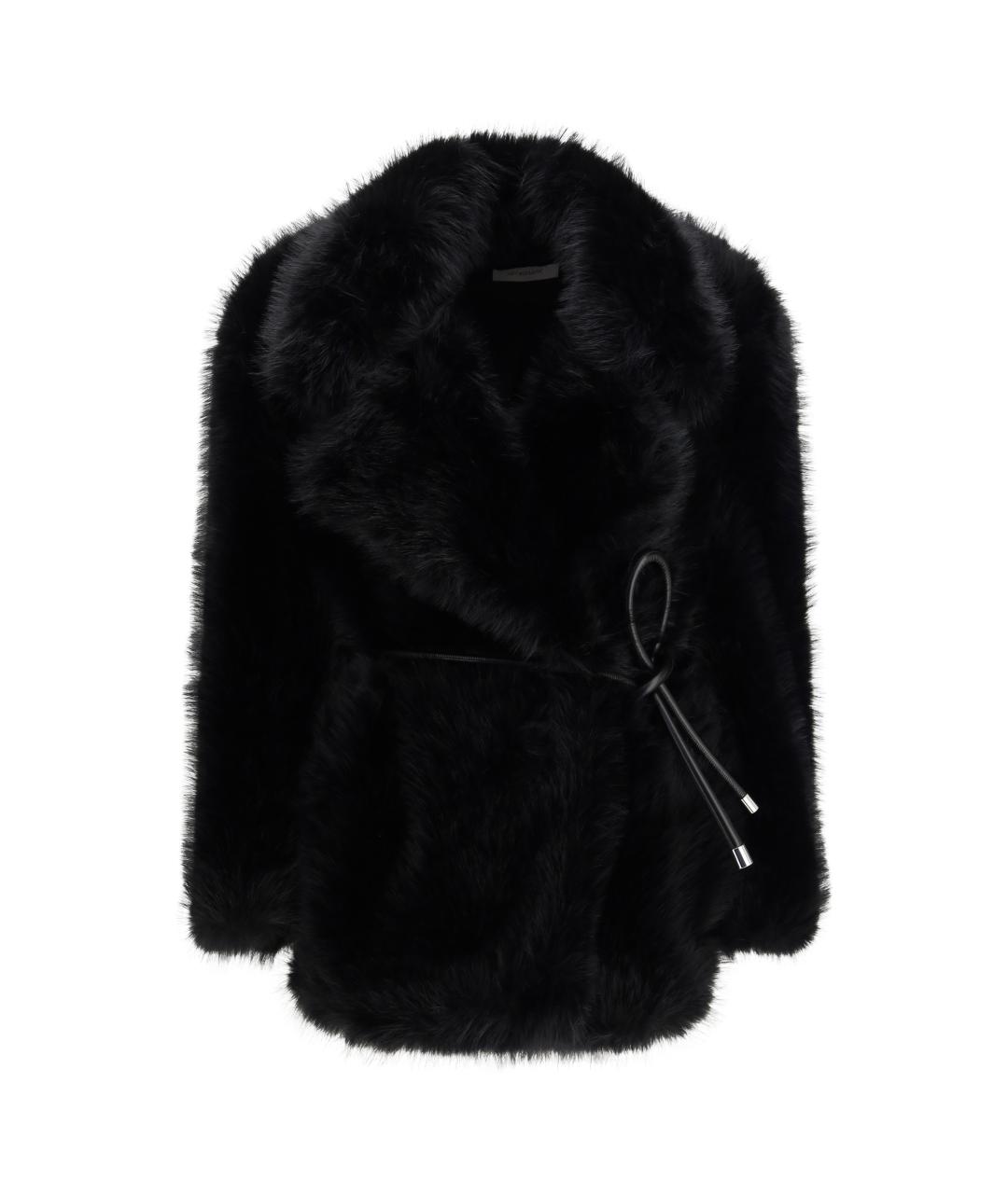 SPORTMAX Черная полиэстеровая шуба, фото 1