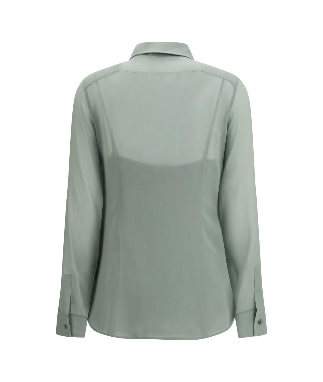 MAX MARA Зеленая шелковая рубашка, фото 2