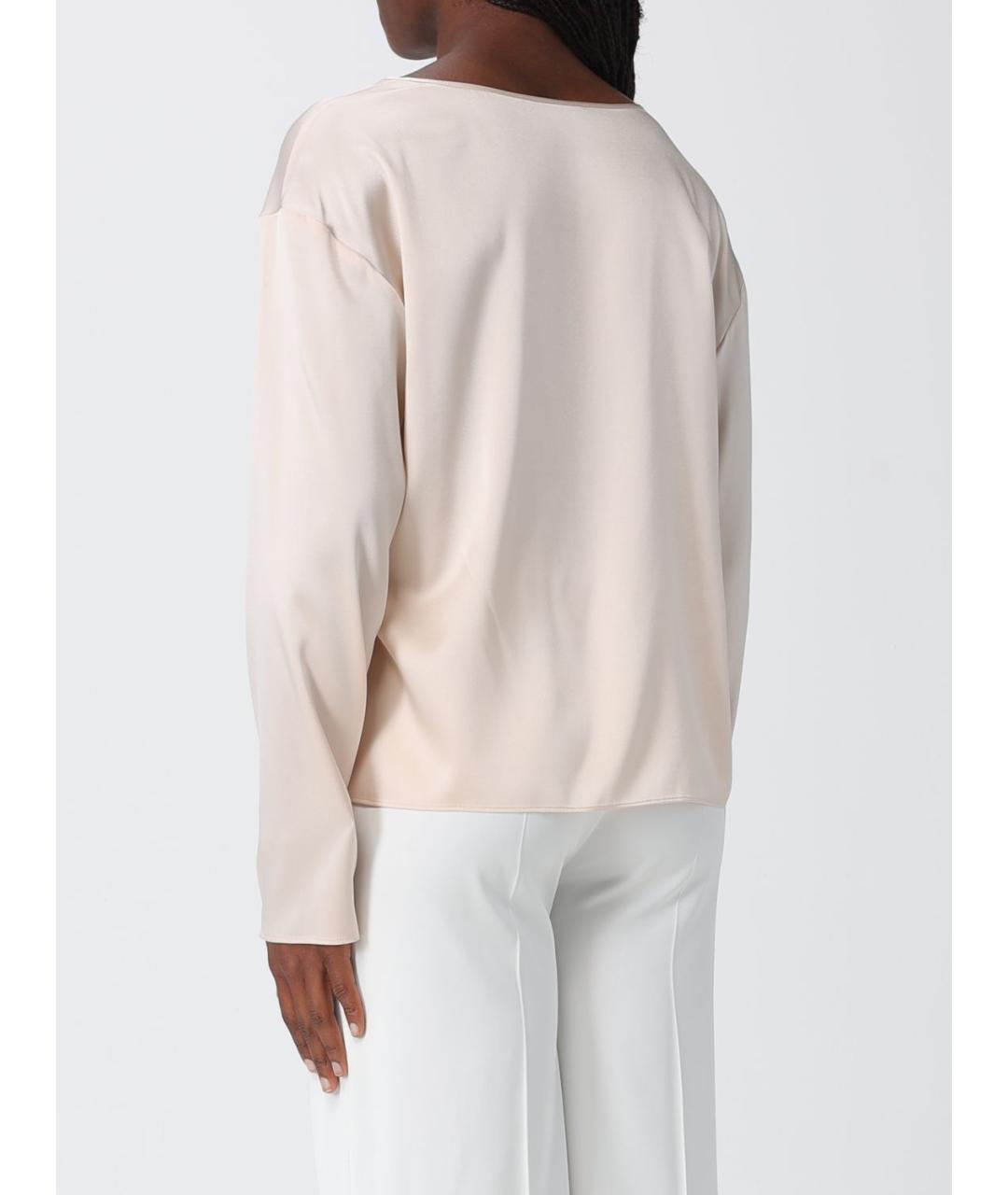 EMPORIO ARMANI Бежевая шелковая блузы, фото 2