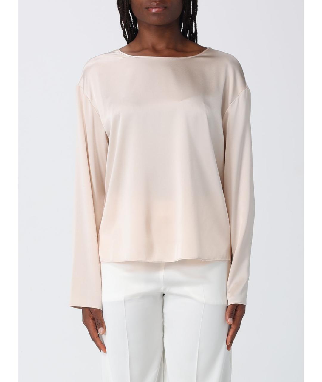 EMPORIO ARMANI Бежевая шелковая блузы, фото 4