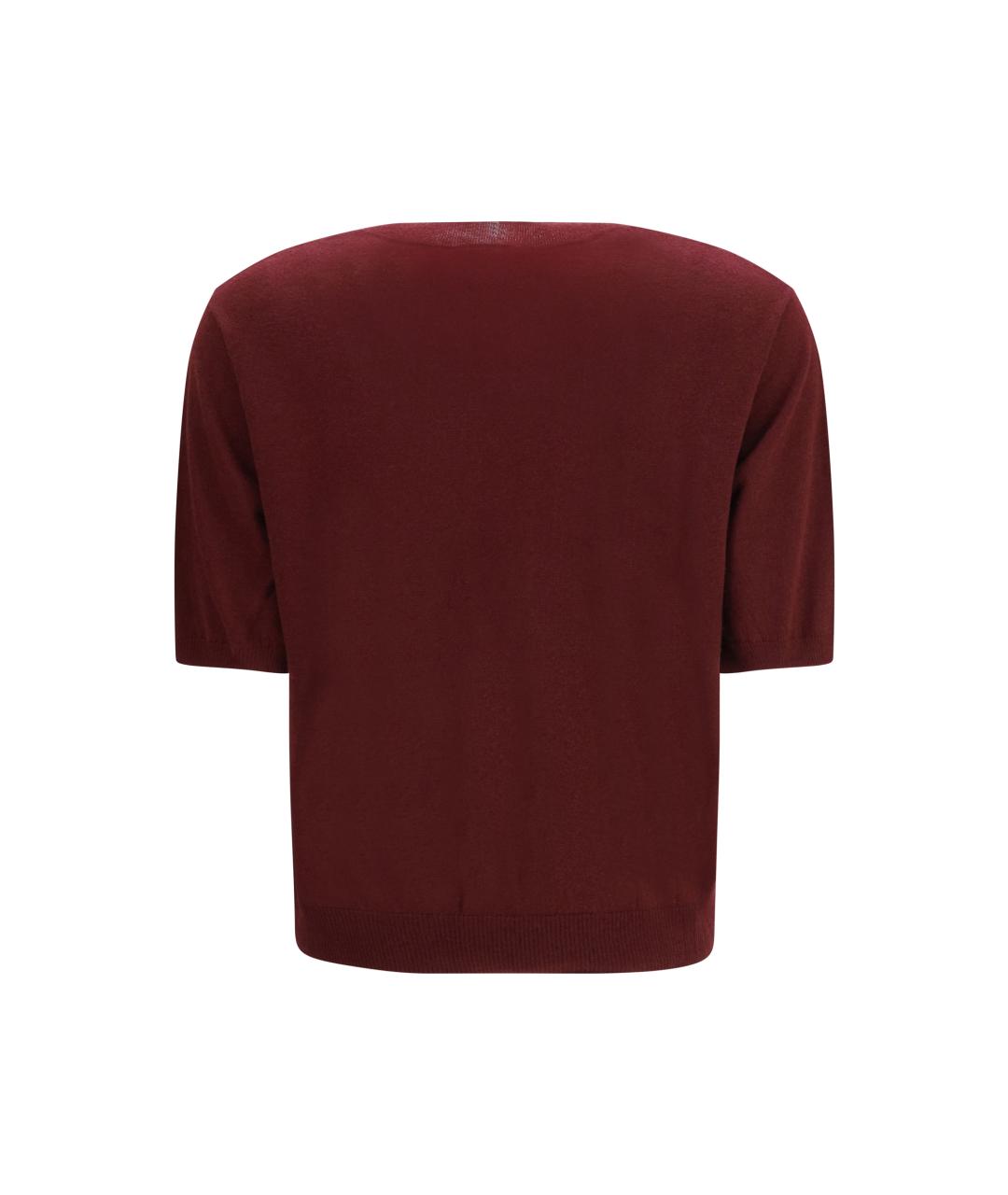 WEEKEND MAX MARA Бордовая шерстяная футболка, фото 2
