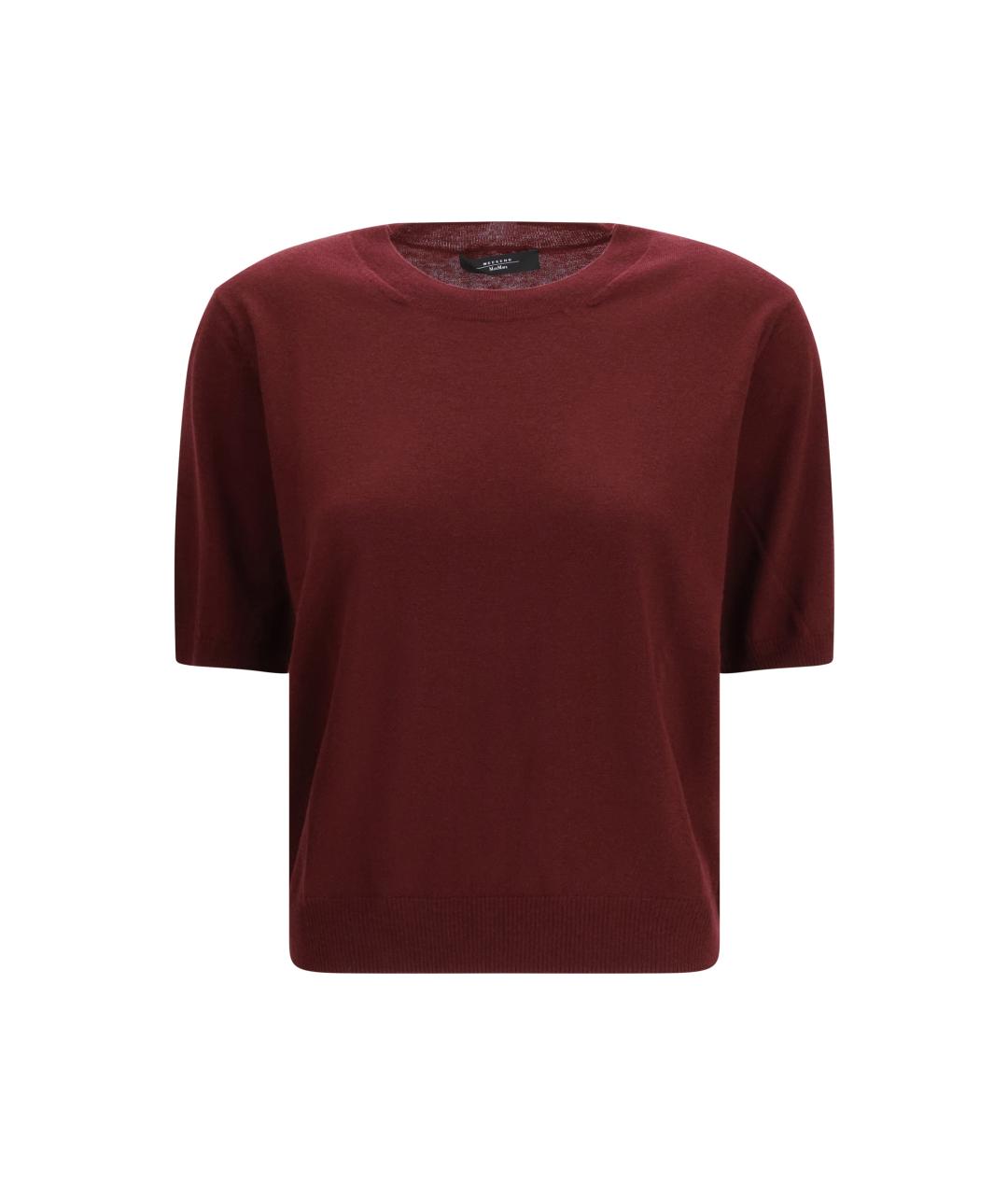 WEEKEND MAX MARA Бордовая шерстяная футболка, фото 1
