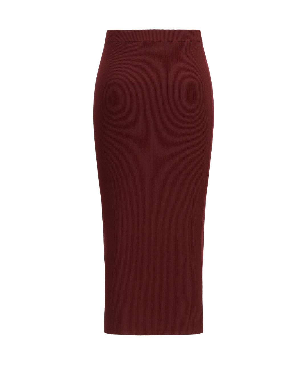 WEEKEND MAX MARA Бордовая вискозная юбка миди, фото 2