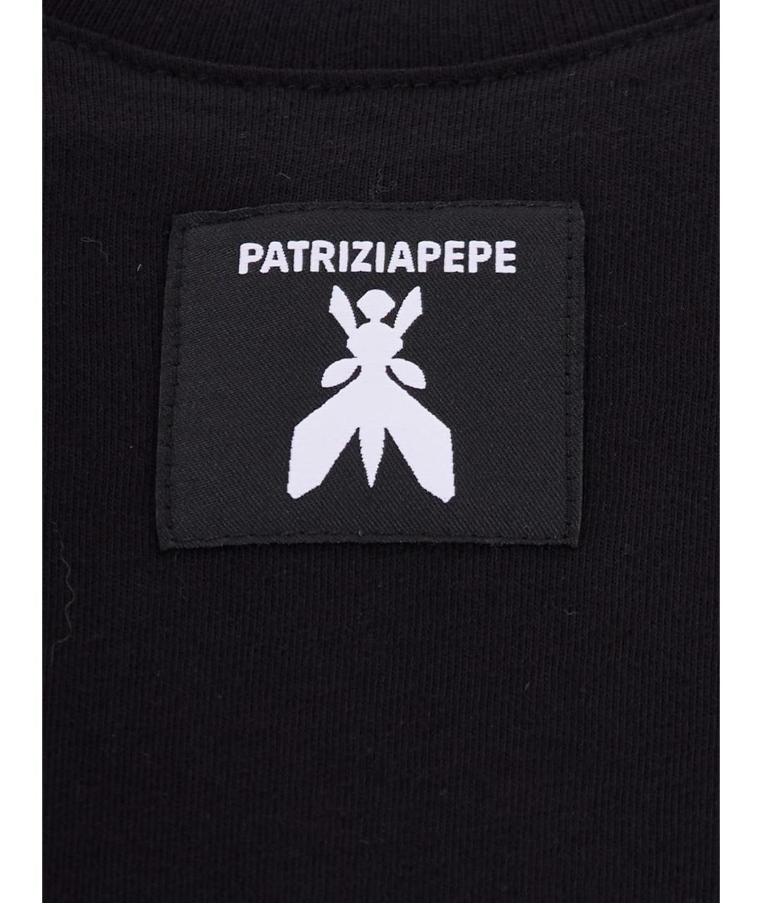 PATRIZIA PEPE Черная хлопковая футболка, фото 4