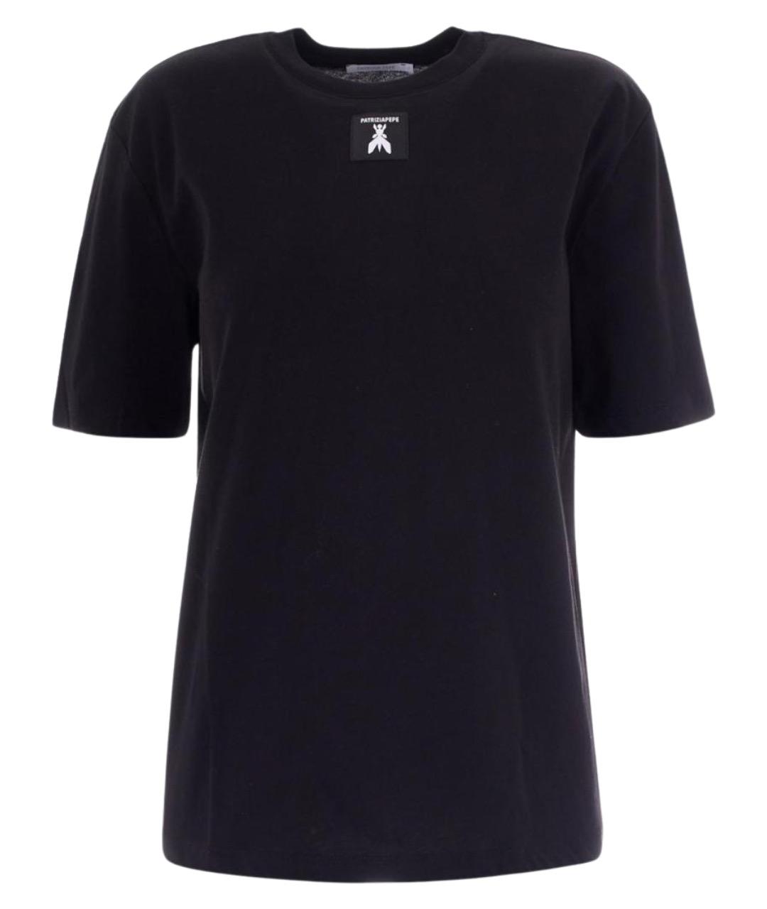PATRIZIA PEPE Черная хлопковая футболка, фото 1