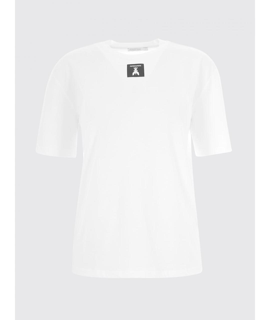PATRIZIA PEPE Белая хлопковая футболка, фото 2