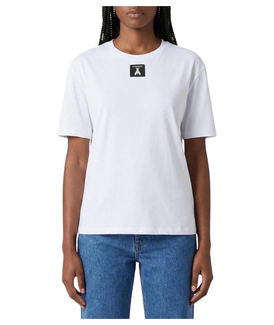 PATRIZIA PEPE Белая хлопковая футболка, фото 1