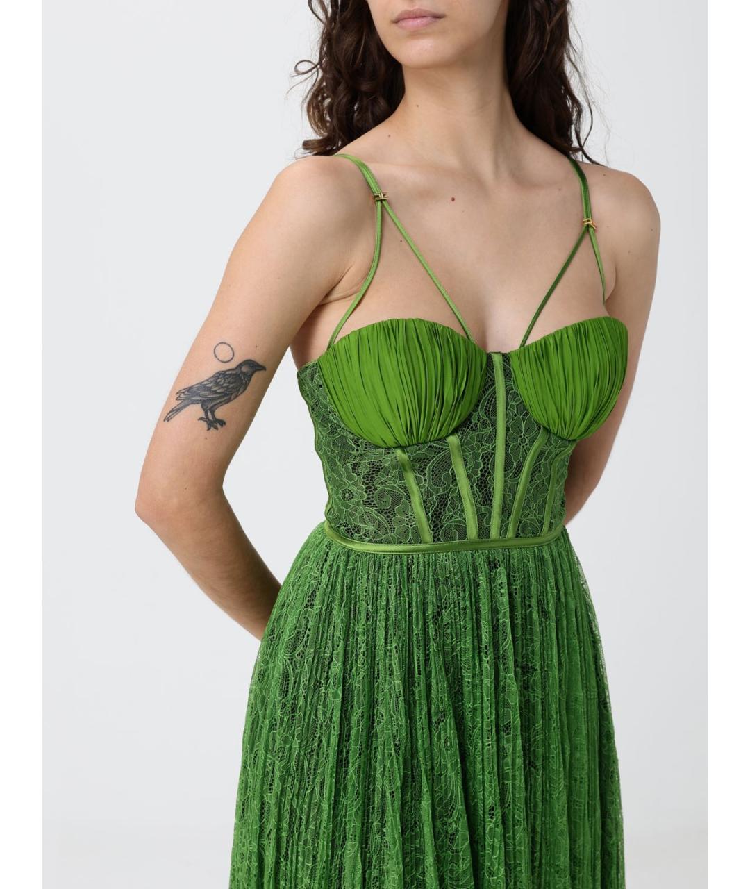 ELISABETTA FRANCHI Зеленые повседневное платье, фото 3