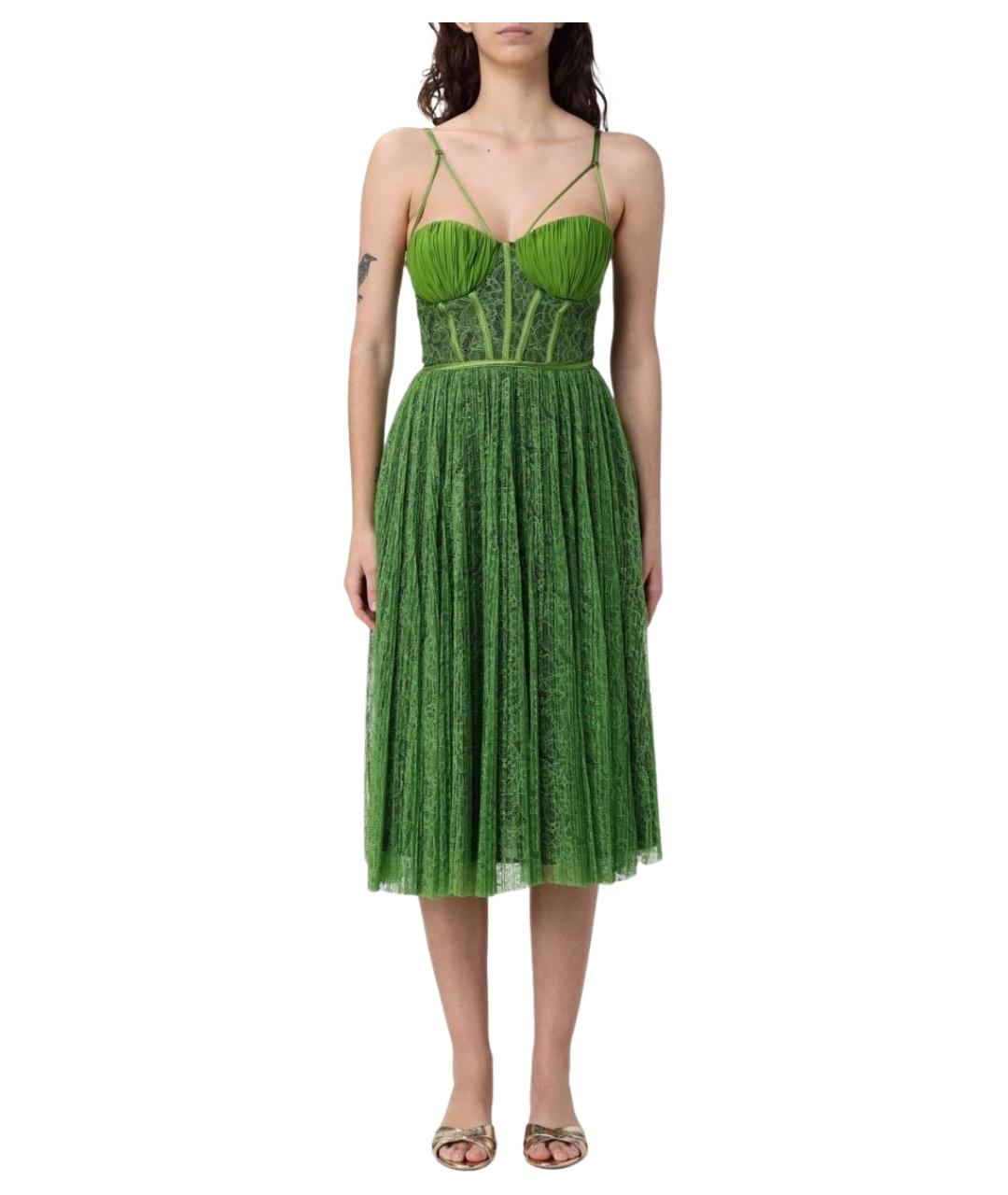 ELISABETTA FRANCHI Зеленые повседневное платье, фото 1