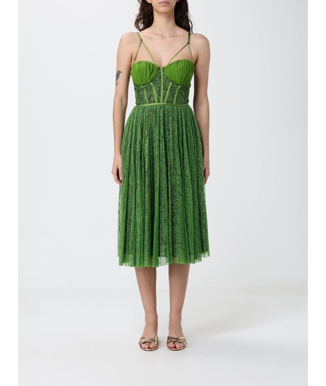 ELISABETTA FRANCHI Зеленые повседневное платье, фото 4
