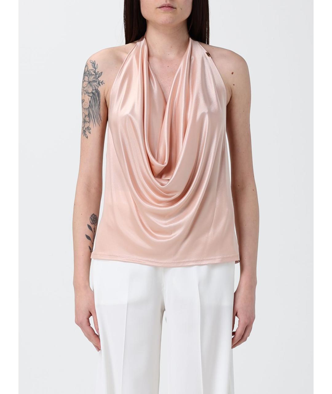 ELISABETTA FRANCHI Розовая вискозная блузы, фото 4