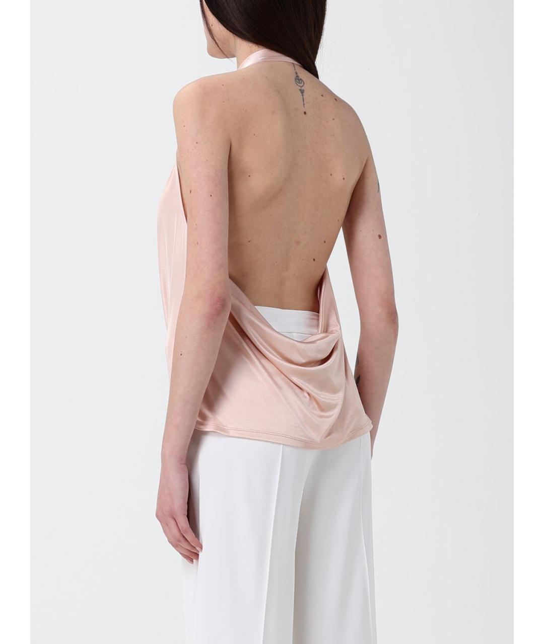 ELISABETTA FRANCHI Розовая вискозная блузы, фото 2