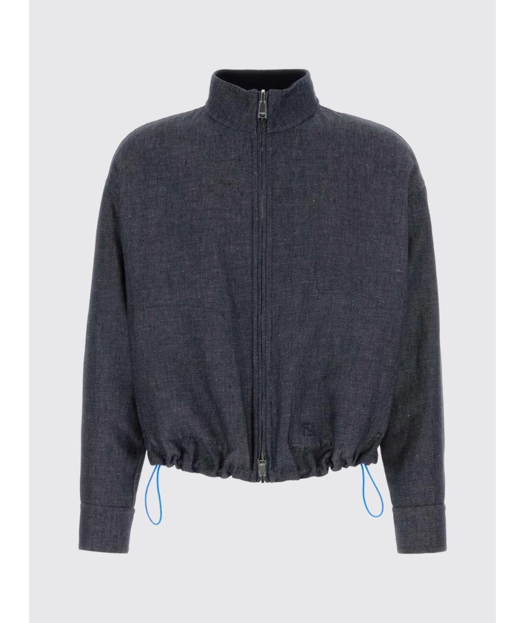 FENDI Серая льняная куртка, фото 2