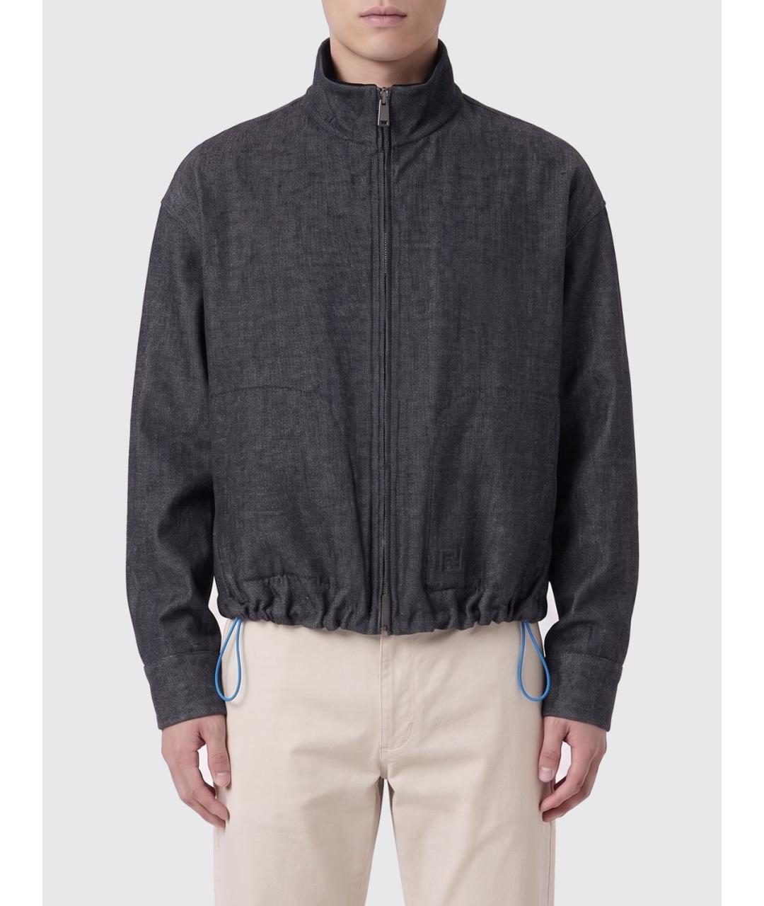 FENDI Серая льняная куртка, фото 4