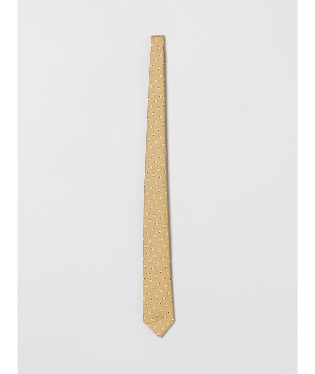 EMPORIO ARMANI Желтый шелковый галстук, фото 3